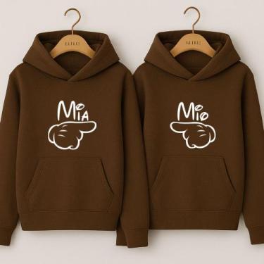 Imagem de Moletom Canguru Mio Mia Frases Meme Casal Namorados Presente Par Amigo