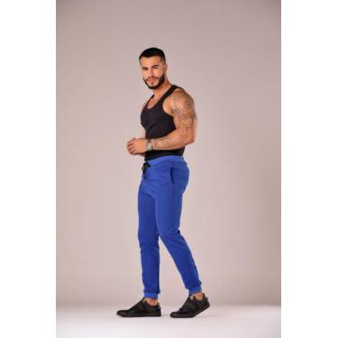Imagem de Calça Moletom Inverno Lisa Academia Jogger Slim Masculina - DIAMANTE V