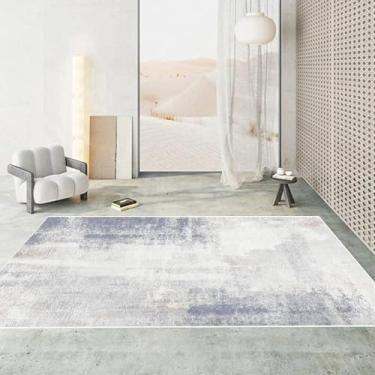 Imagem de Tapete estilo abstrato para decoração de sala de estar, tapete de chão fácil de limpar, lavável, sala de estar, quarto, sofá (200 x 250 cm, 78,7 x 98 pol./Sem fiapos - 8)