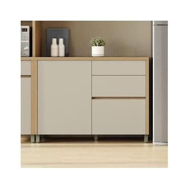 Imagem de Balcão Nesher Condessa em MDF com 1 Porta e 3 Gavetas - 120cm de largura