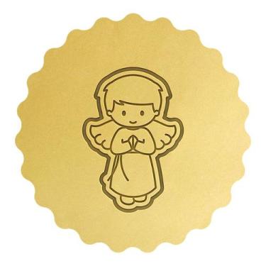 Imagem de Cortador Biscoito Anjinho Fofinho Rezando - DOCE IMPRESSO, 9,5cm