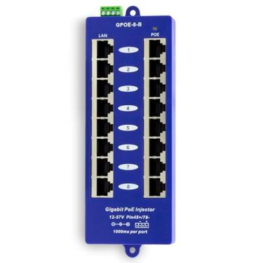 Imagem de PoE Texas Injetor PoE passivo de 8 portas Gigabit com fonte de alimentação 24V 60W – Substitua 8 injetores por uma instalação limpa – Injetor de montagem na parede para câmeras Ubiquiti UniFi