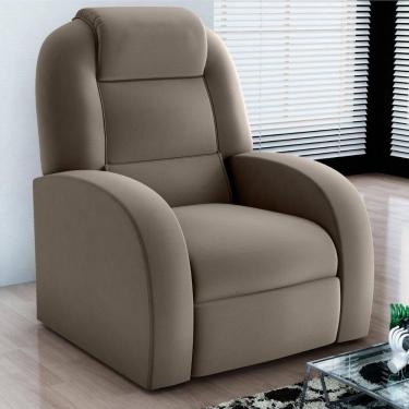 Imagem de Poltrona Reclinável De Descanso Lyon Veludo Cappuccino