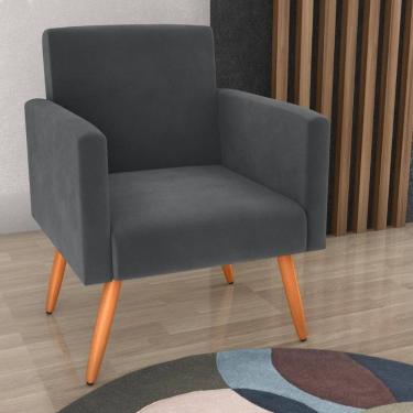Imagem de Poltrona Para Decoração Belém Veludo Cinza