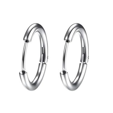 Imagem de Brinco Masculino Feminino Argola Prateado Aço Cirúrgico (16mm)