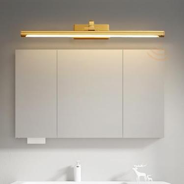 Imagem de Lâmpada LED para espelho de banheiro com sensor de movimento, lâmpadas de parede de ângulo ajustável de rotação de 180°, arandelas de parede à prova d'água, acrílico, inoxidável, luzes de imagem