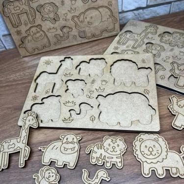 Imagem de Quebra Cabeça de Encaixe em mdf - Safari - NoBrand
