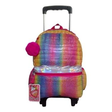 Imagem de Mochila Feminina Rodinhas Juvenil Colorida Divertida Gran 2h - Clio