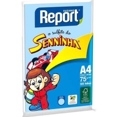 Imagem de Papel Sulfite Senninha A4 75G 100 Folhas Azul - Report