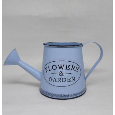 Imagem de Vaso Regador Decoração Metal Flowers Garden Arranjo Azul