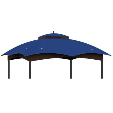 Imagem de Cobertura superior de substituição para tenda de gazebo 25,4 x 30,5 cm, camada dupla à prova d'água para lowe's Allen Roth Gazebo #GF-12S004B-1 (azul)