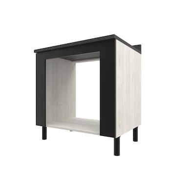 Imagem de Balcão para Forno e Cooktop de 5 Bocas Bartira Rubi com 80,1cm de Largura - Freixo/Preto Poah