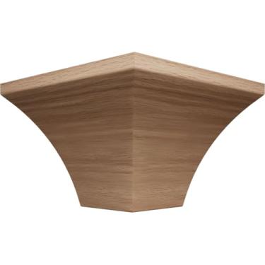 Imagem de 3 11/40.6 cm P x 4 3/40.6 cm A WM291 Americraft Solid Hardwood Stain Grade MiterLink Crown Molding Outside Corner, Red Oak (Matches Moulding MLDW01X05WM291RO)