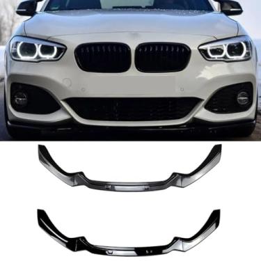 Imagem de Divisor dianteiro compatível com 1 série F20 F21 118i 120i 2015-2019 Kit de carroceria acessórios de carro para lábio dianteiro (preto brilhante)