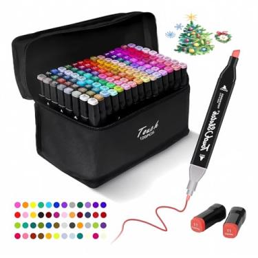 Imagem de Kit Canetinhas Coloridas 120 Cores com Pontas Duplas Proissisonal, Conjunto Caneta Premium para Livros de Colorir para Crianças e Adultos, Para Desenho, Ponta Fina e Pincel (120 cores).