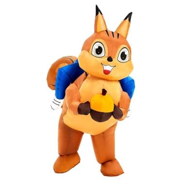 Imagem de YIJU Fantasia de esquilo inflável, fantasia decorativa inflável para performance em palco, Pequeno