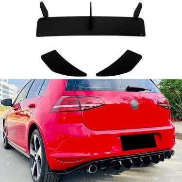 Imagem de Difusor de para-choque traseiro compatível com kit de carroceria Golf 7R para-choque traseiro protetor de protetor avental spoiler lábio acessórios para carro (preto brilhante)