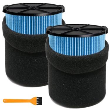 Imagem de Pacote com 2 filtros Vf5000 para Ridgid Shop Vac 5-20 galões e também serve para Husky Vacuum de 6 a 9 galões com 2 embalagens de espuma