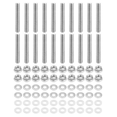 Imagem de Kit de juntas de porca de parafuso do coletor de admissão e escape adequado para motores Honda Acura B C D F H K Series, adequado para Ford 4.6/5.4L V8, M8*1,25 mm, comprimento de 50 mm, 20 conjuntos