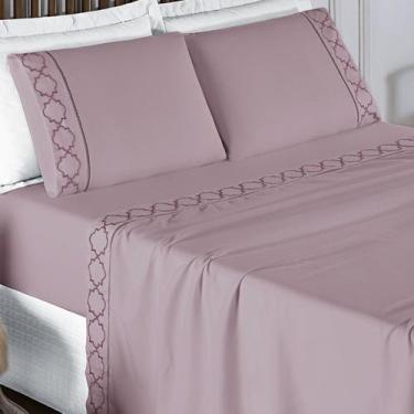 Imagem de Jogo de Lençol King Infinity 300 Fios Bordado 4 Peças - Bia Enxovais, 