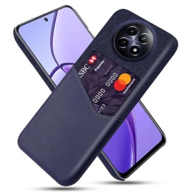 Imagem de Capa para Realme 12 5G,Anti-deslizamento,Proteção contra quedas de 360°,Resistência à impressão digital,Tela e caso de couro PU com 1 slot de cartão atrás-Blue