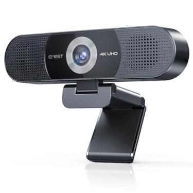 Imagem de Webcam EMEET C980 PRO, 4K, 3 em 1, Microfone, Alto-falante, Grande-angular 60°a 98°, 4 microfones com cancelamento de ruído, 2 alto-falantes, Foco fixo, Capa magnética de privacidade