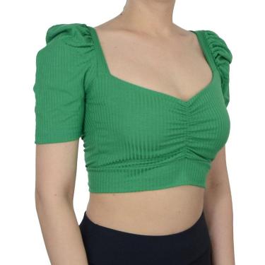 Imagem de Blusa Feminina LZT Cropped Ribana Verde - 8054-Feminino