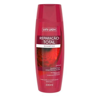 Imagem de Shampoo Reparação Total Queratina e Nutricalcium 330ml Vini Lady-Unissex