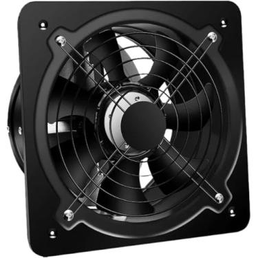 Imagem de Exaustor De Cozinha 6 '' 7 '' 8 '' Ventilador Elétrico Exaustor Exaustor Tubo De Ventilação Cozinha Janela De Parede Industrial Ventilador Em Linha De Aço Inoxidável, Black, 8inch