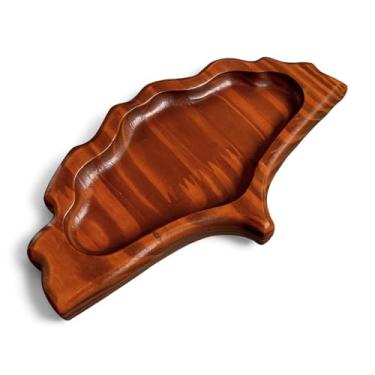 Imagem de Bandeja Porta Objetos Pequena em Forma de Folha Ginkgo Biloba em Madeira Pinus – Multiuso para Jóias, Chaves, Óculos e C