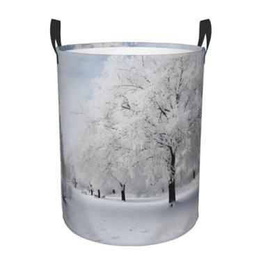 Imagem de Cesta de lavanderia branca para árvore de neve, dobrável, impermeável, cesto de armazenamento de roupas com alças, pano Oxford, organizador de brinquedos, cesta para banheiro, lavanderia, quarto