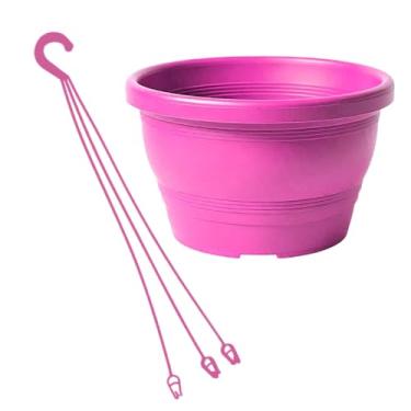 Imagem de Vaso Plástico Cuia Modelo 23 Veneza 3,7 Litros Com Hastes Colorido Para Jardim Vertical, Decoração Rosa do Deserto, Samambaia (Rosa, 5 Unidades)