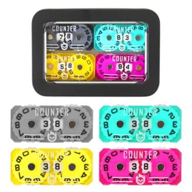 Imagem de SIXPOINTS 4PCS Twin Digits Life Counters Health Tracker Compatible with Magic The Gathering Commander Deck, LCG/RPG/D&D/MTG/CCG/TCG Gaming Table Games