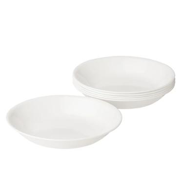 Imagem de Corelle Vitrelle Conjunto de tigelas de 6 peças de camada tripla resistente a lascas, tigelas redondas leves de 590 ml, branco geada de inverno