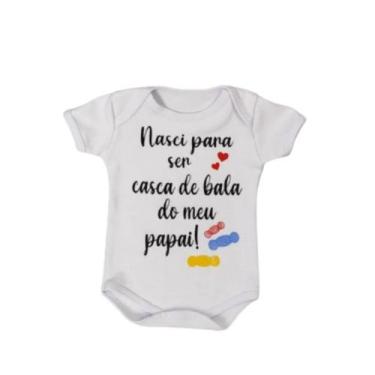 Imagem de Body Infantil Manga Curta Branco Temático Bebê Frase 100% Suedine - Sa