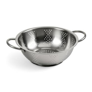 Imagem de Escorredor de Massas Inox 24 cm com Alças – Macarrão/legumes/Multiuso Apto para Lava‑Louças.peneira；tapioca；peneira cozinha；(1 Unidade)