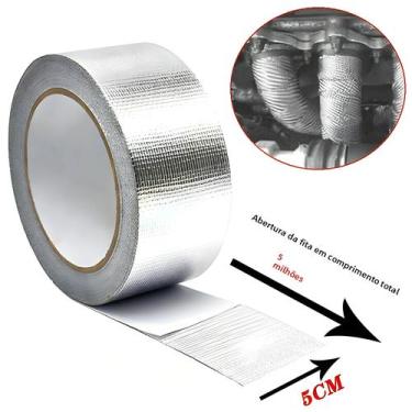 Imagem de Fita Isolante Prateada Para Tubo De Escape De Alta Temperatura, 5m X 5