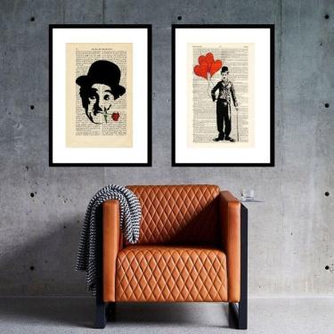 Imagem de Kit 2 Quadros Charlie Chaplin - 60X48Cm