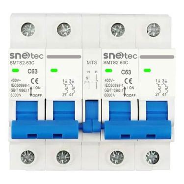 Imagem de Chave Transferência Manual Snetec MTS 2P Rede Solar Gerador, 63A