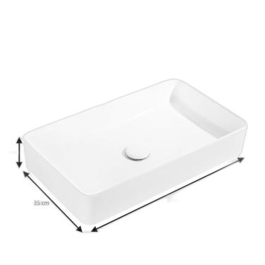 Imagem de Kit Cuba Pia Louça Cerâmica Banheiro Torn E Vál Dourada 1