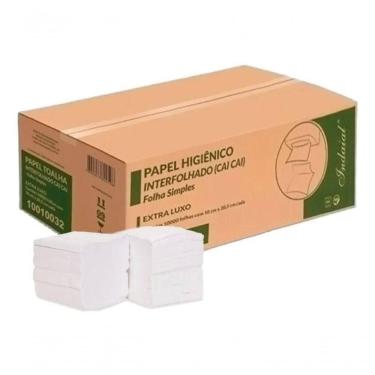Imagem de Papel Higiênico Interfolhado Cai Cai Folha Simples 10000 Uni