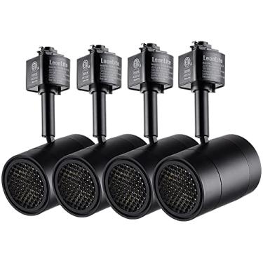 Imagem de LEONLITE Cabeças de iluminação de pista LED reguláveis com rede antirreflexo, luz de trilho 8,5W H, cabeças de luz de pista integradas, cabeças de iluminação de pista CRI90 H, listadas em ETL, branco