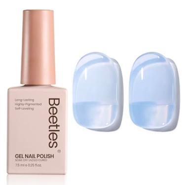 Imagem de Esmalte de gel Beetles Blue Jelly – Unhas de leite de mirtilo de 15 ml, transparente, neutro, translúcido, azul enevoado, encharcado, UV, verão, arte, manicure, casa, presente DIY para manicure para