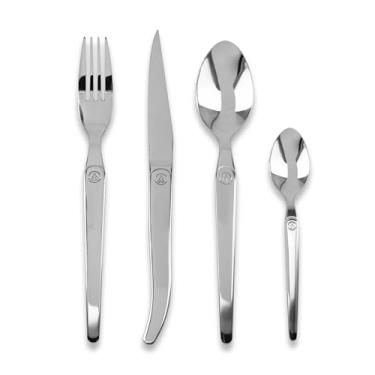 Imagem de Conjunto de louça Laguiole Heritage; facas de aço inoxidável premium, garfos, colheres com alças ergonômicas; pode ser lavado na lava-louças; conjuntos para 4 pessoas; polido, 16 peças