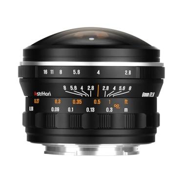 Imagem de AstrHori Lente olho de peixe circular ultra larga F2.8 de 6 mm F2.8 220°, foco manual, lente Prime para câmeras Leica L Mount Mirrorless