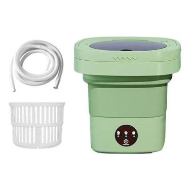 Imagem de Mini Máquina Lavar Roupas Lavadora Balde Portátil Dobrável - Shopbr
