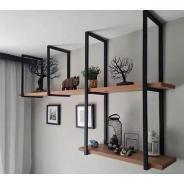 Imagem de Prateleira Tripla Ferro Estilo Industrial Completa 90X150X20 - PLS
