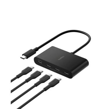 Imagem de Belkin Conecte USB-C ao hub de 4 portas, adaptador multiportas com 4 portas USB-C 3.2 Gen2 e PD de 100 W com transferência de dados de alta velocidade máxima de 10 Gbps para MacBook, iPad, Chromebook