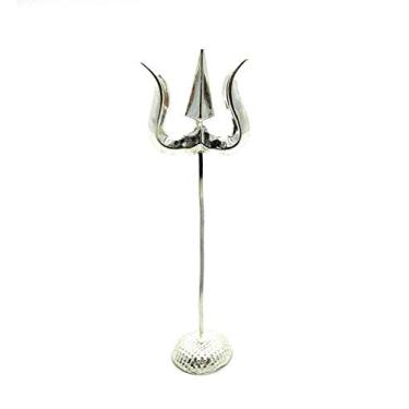 Imagem de DHRUVS COLLECTION Prata esterlina 925 1 Trishul (tamanho grande) _Acabamento brilhante Mahadev Astre_Maa Durga Astre