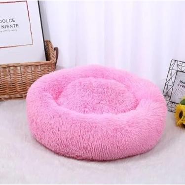 Imagem de CAMA PET DONUT NUVEM PELUCIA G REDONDA CAMINHA PELUCIADA NINHO CASINHA CASA TOCA COLCHONETE Cachorros E Gatos NUVEM FUNDO ANTIDERRAPANTE QUALIDADE PREMIUM G 60CM (ROSA)